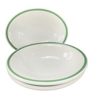 Mayer‎ China Heavy Duty Restaurant Ware Pottery Oval Dish Salsa Bowl Green Set 3